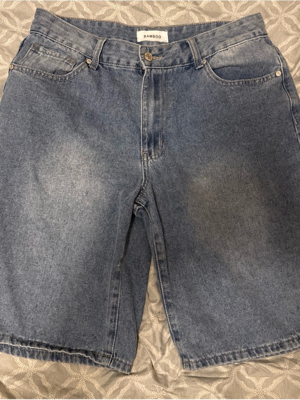 BAMBOO Men's Light Blue Denim Jean Shorts